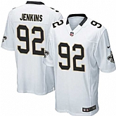 Nike Men & Women & Youth Saints #92 Jenkins White Team Color Game Jersey,baseball caps,new era cap wholesale,wholesale hats